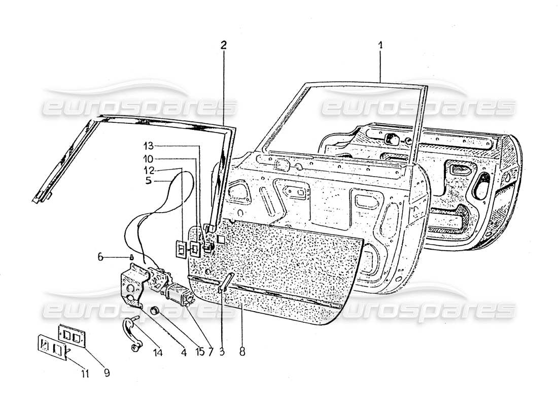 ferrari 330 gt 2+2 (coachwork) porta - motore elettrico in vetro (edizione 1 + 2) diagramma delle parti