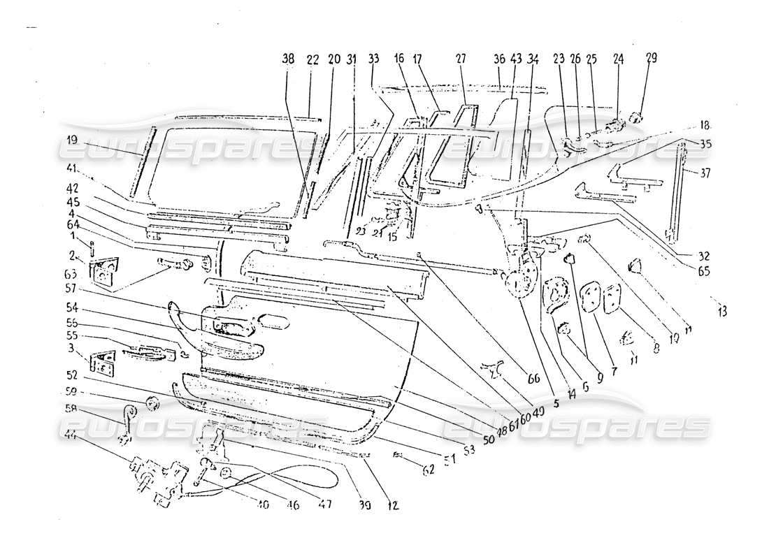 ferrari 330 gt 2+2 (coachwork) rivestimenti interni delle porte (edizione 1 + 2) diagramma delle parti