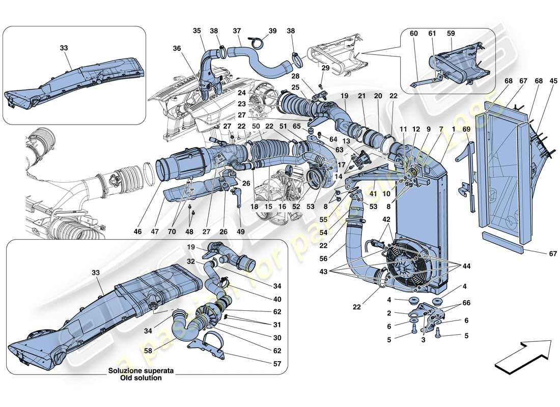 ferrari 488 spider (europe) intercooler diagramma delle parti