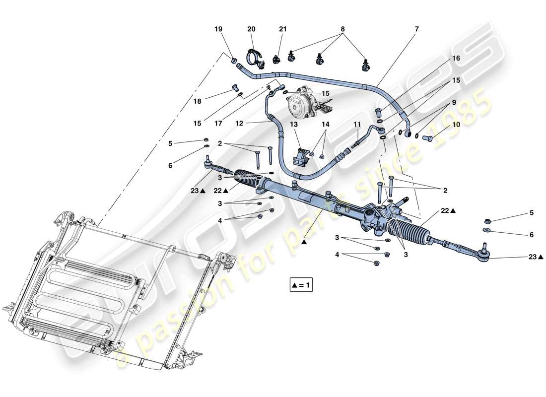 ferrari california t (rhd) scatola sterzo idraulico diagramma delle parti
