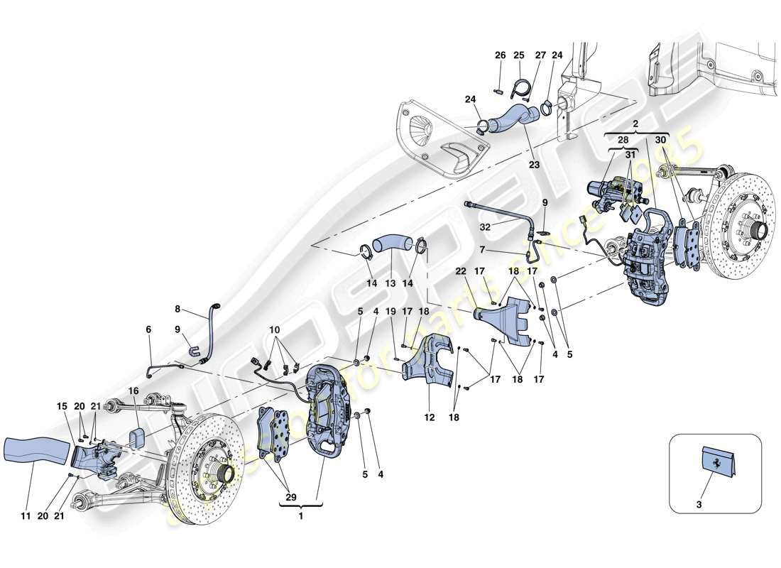 ferrari laferrari aperta (europe) pinze freno anteriore e posteriore diagramma delle parti