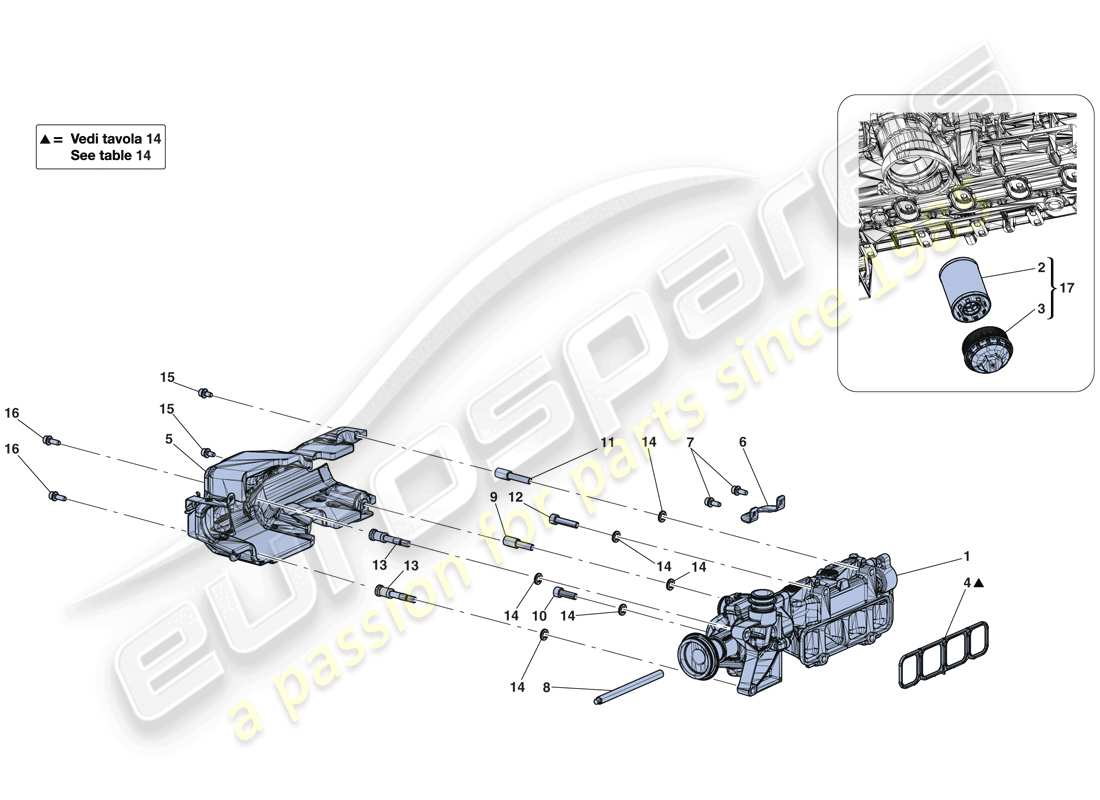 ferrari laferrari aperta (europe) schema delle parti della pompa dell'olio