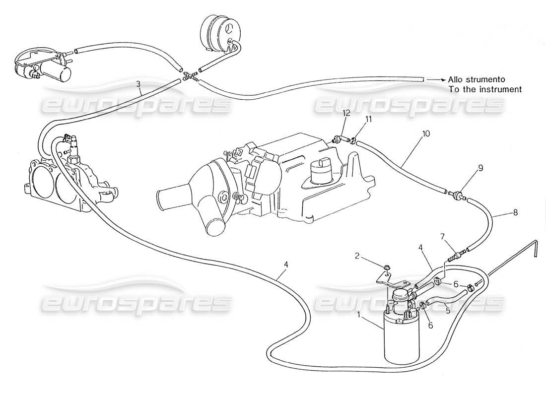 maserati karif 2.8 diagramma delle parti del sistema di evaporazione