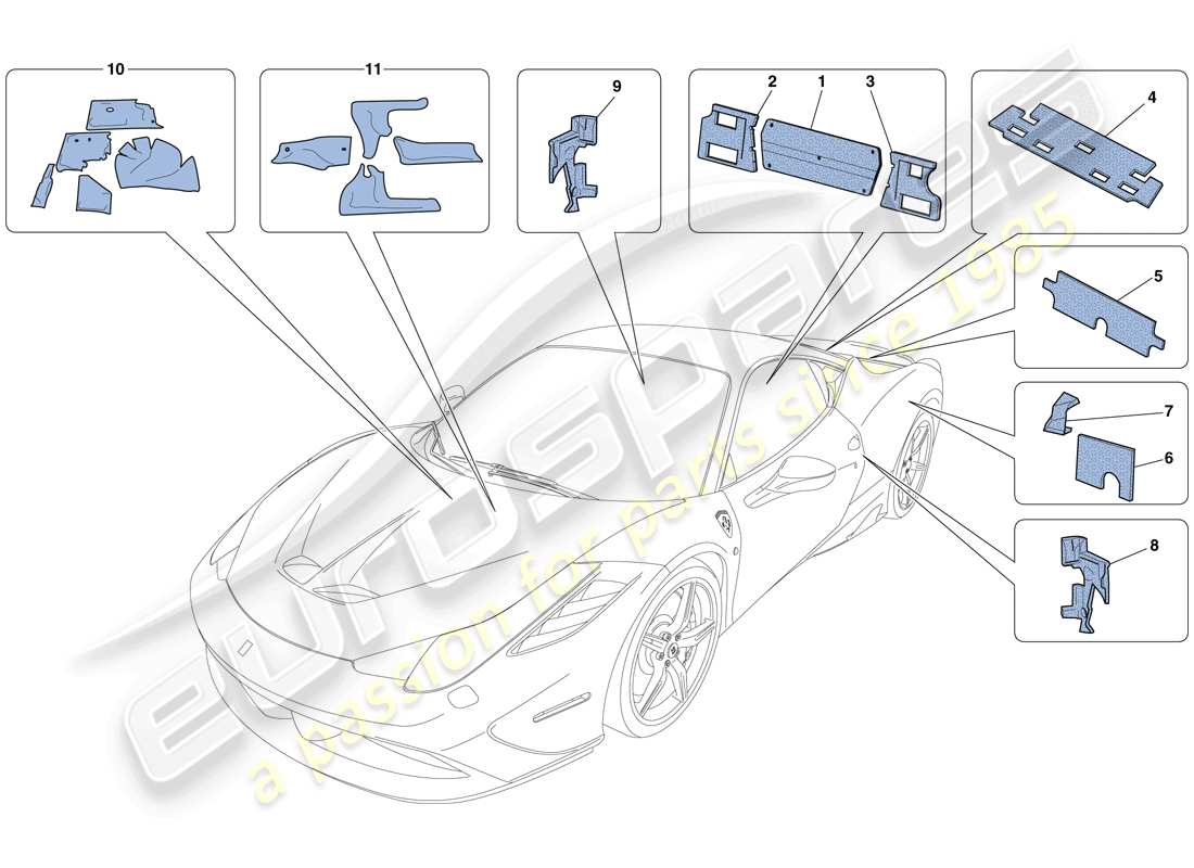 ferrari 458 speciale (europe) isolamento diagramma delle parti