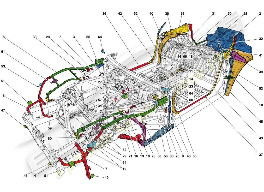 ferrari f12 berlinetta (europe) completamento telaio schema delle parti