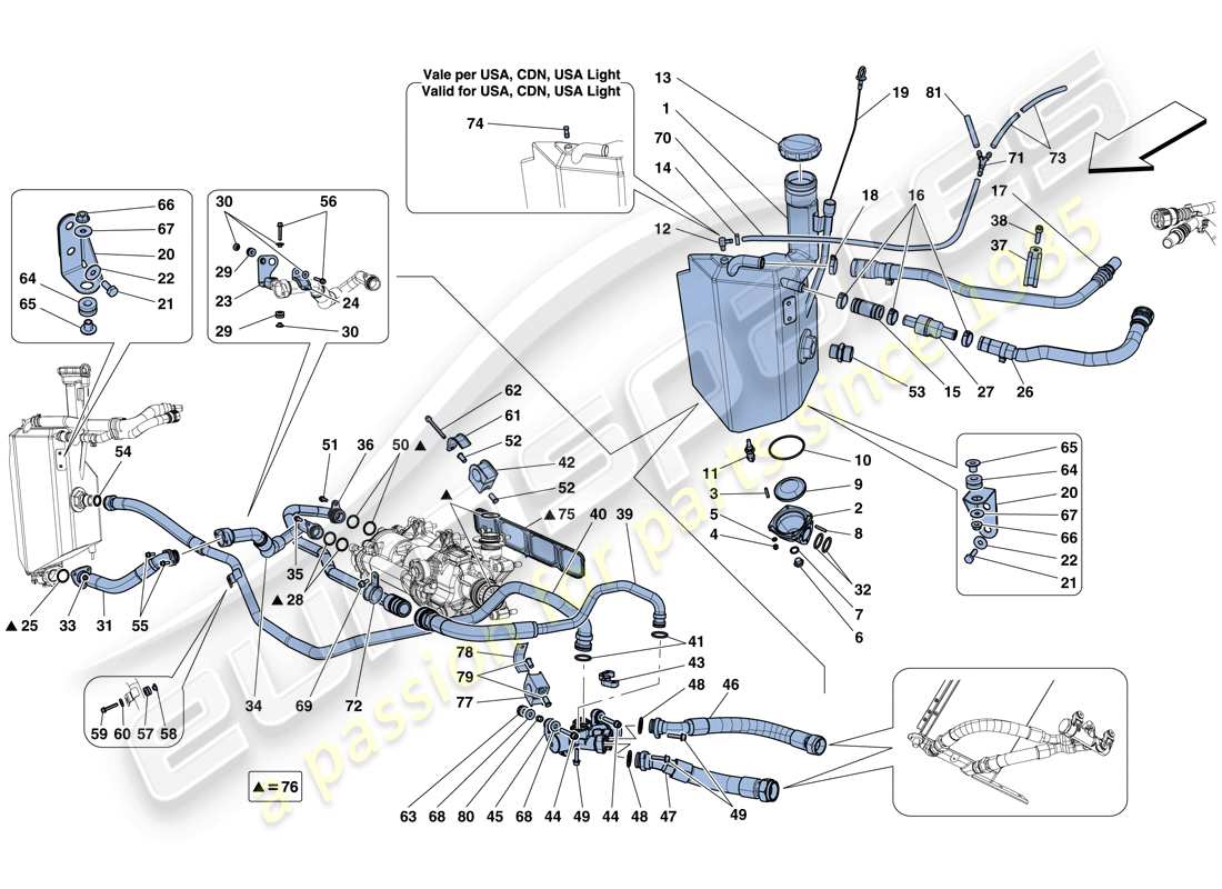 ferrari f12 tdf (rhd) sistema di lubrificazione: serbatoio diagramma delle parti