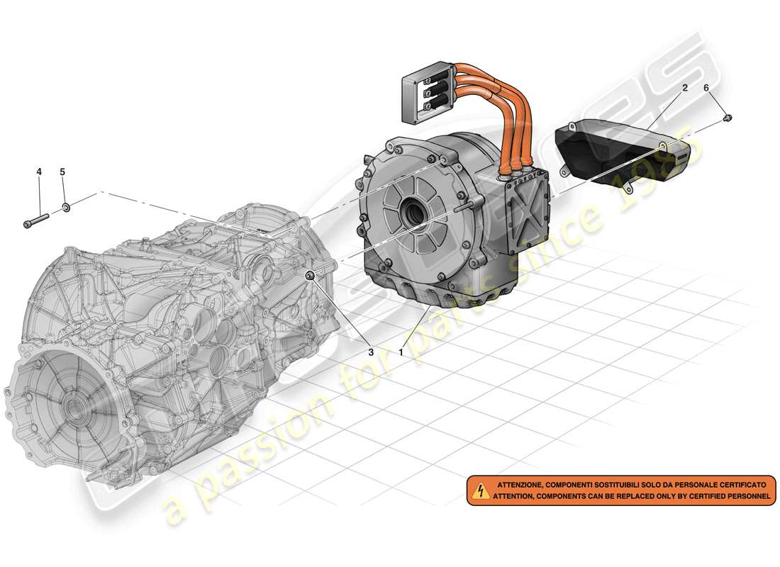 ferrari laferrari (usa) diagramma delle parti del motore elettrico