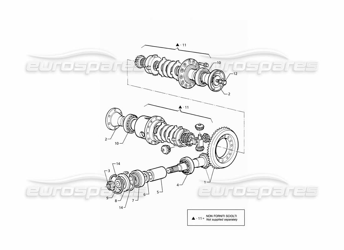 maserati ghibli 2.8 gt (variante) parti interne differenziali diagramma delle parti