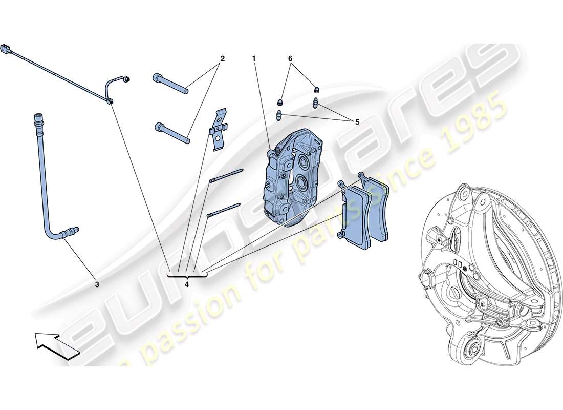 ferrari ff (rhd) pinze freno posteriore diagramma delle parti