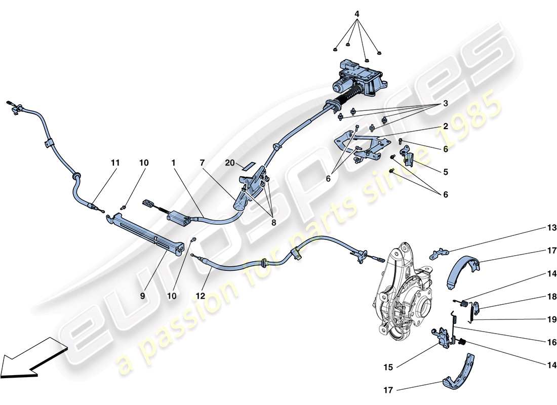 ferrari ff (europe) comando del freno di stazionamento diagramma delle parti
