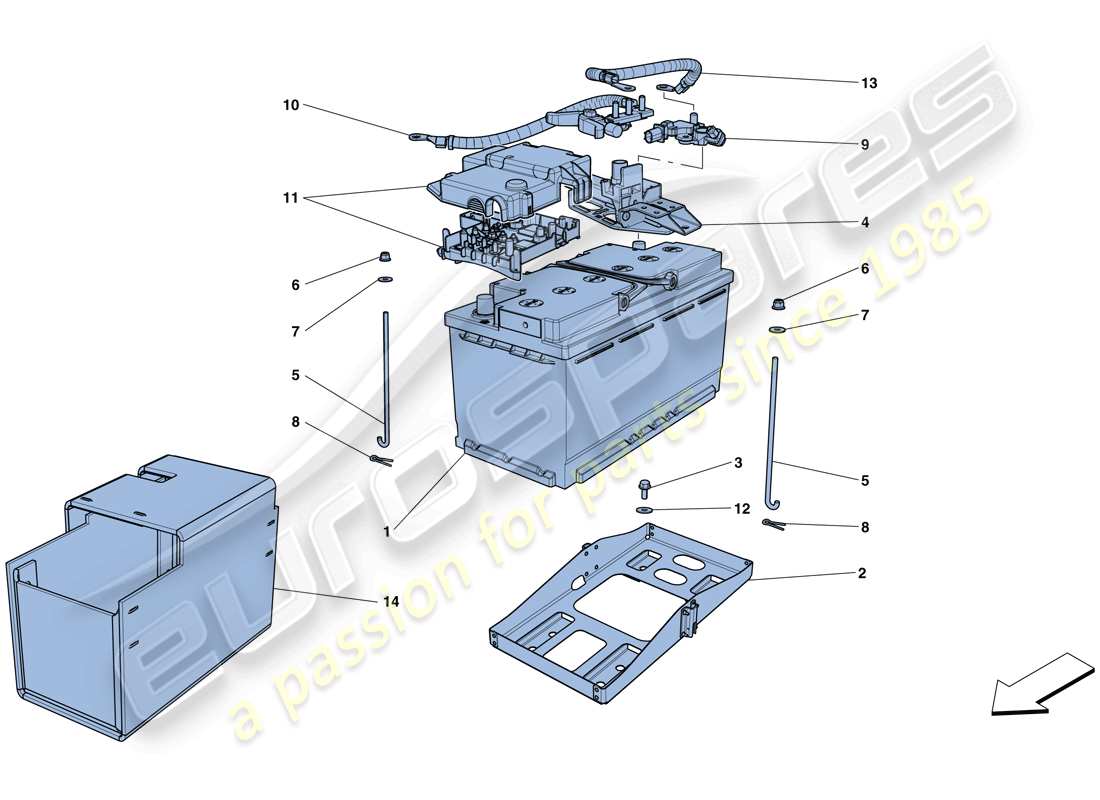 ferrari gtc4 lusso t (europe) batteria diagramma delle parti