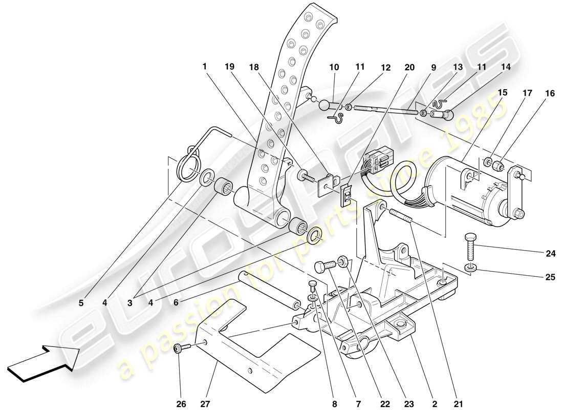ferrari f430 scuderia spider 16m (europe) pedale acceleratore elettronico schema delle parti