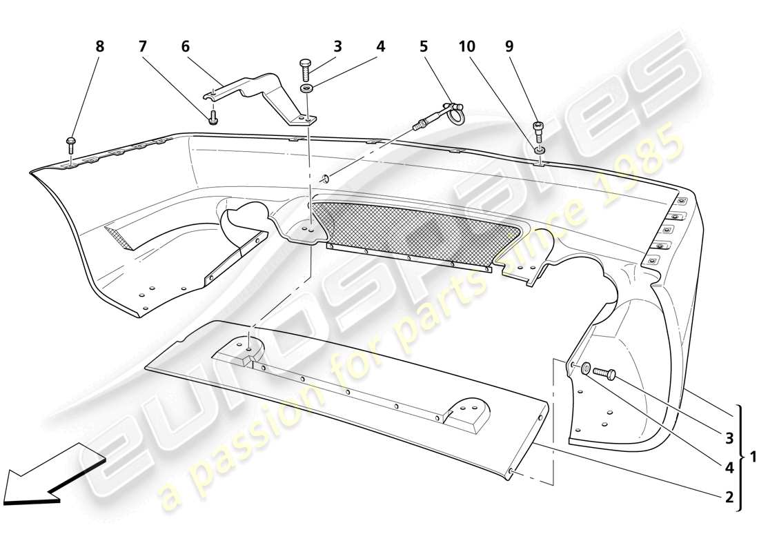 maserati trofeo paraurti posteriore diagramma delle parti