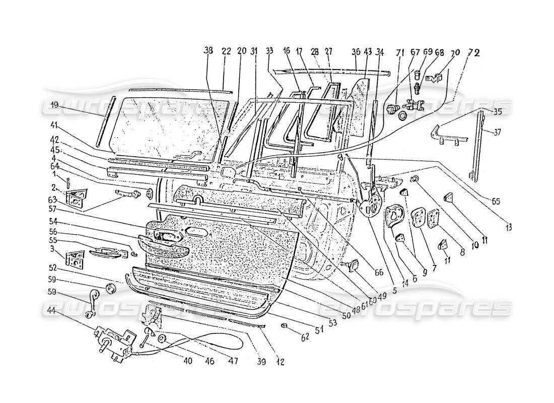ferrari 330 gt 2+2 (coachwork) rivestimenti interni delle porte (edizione 1 + 2 + 3) diagramma delle parti