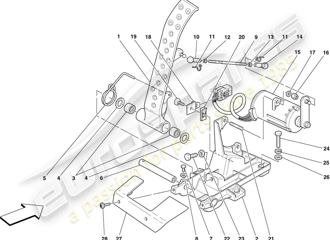 ferrari f430 coupe (usa) pedale acceleratore elettronico schema delle parti