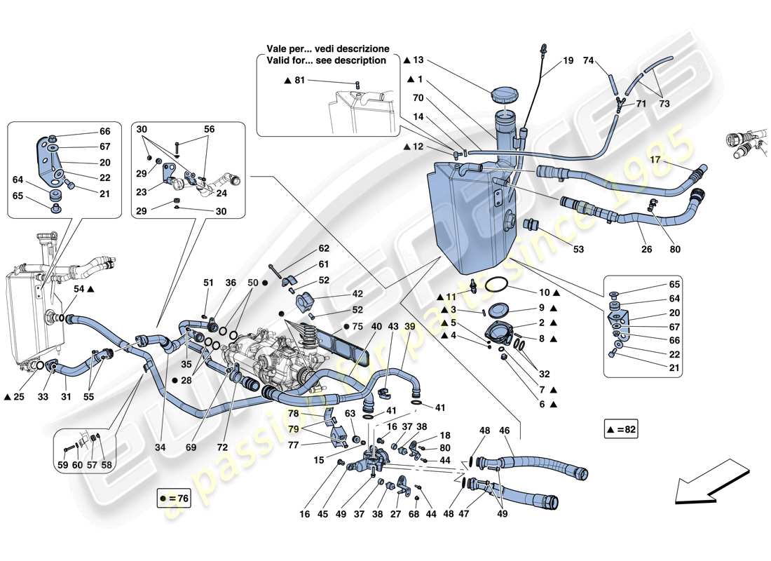 ferrari 812 superfast (rhd) sistema di lubrificazione: schema delle parti del serbatoio