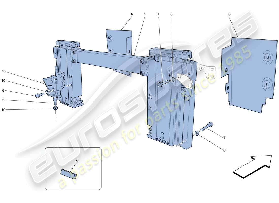 ferrari california t (rhd) tetto elettrico: rollbar e accessori schema delle parti