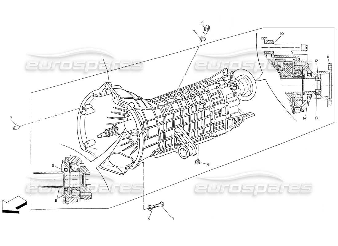 maserati ghibli 2.8 (non abs) cambio meccanico diagramma delle parti