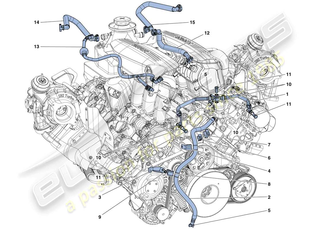 ferrari 488 spider (rhd) ventole diagramma delle parti