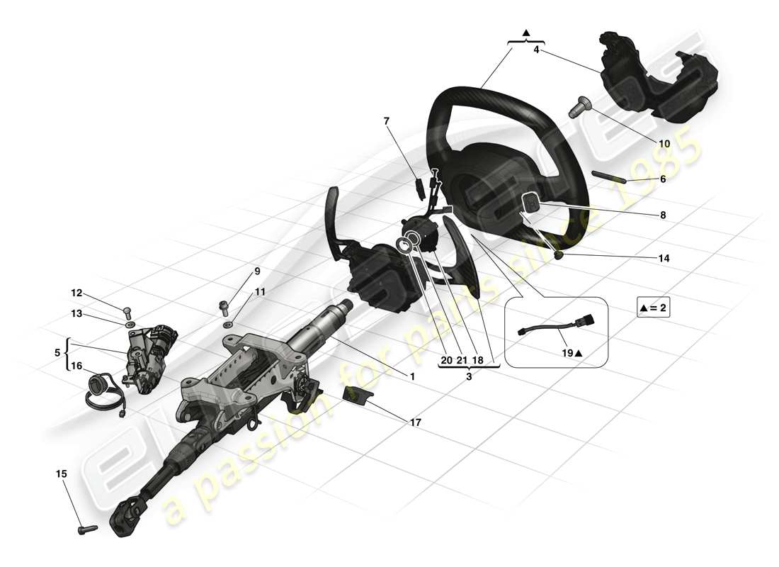ferrari laferrari (usa) controllo dello sterzo diagramma delle parti