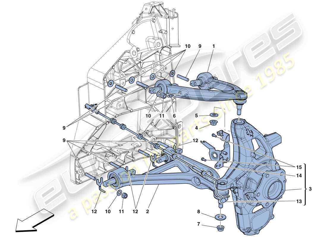ferrari 458 speciale aperta (rhd) sospensione anteriore - bracci schema particolare