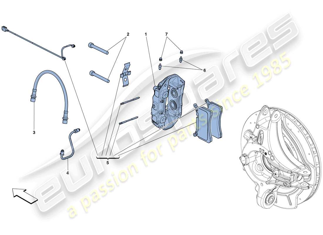 ferrari gtc4 lusso t (rhd) pinze freno posteriore schema delle parti