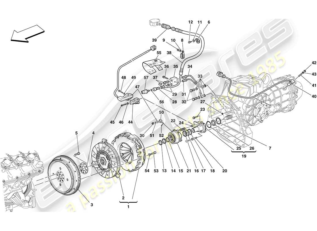 ferrari f430 coupe (usa) frizione e comandi schema delle parti