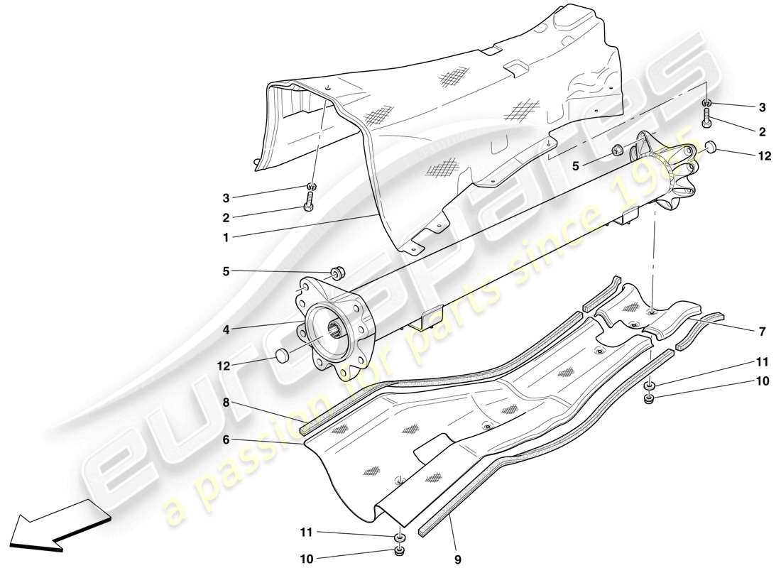 ferrari 599 gtb fiorano (rhd) tubo e isolante connettore motore/cambio schema delle parti