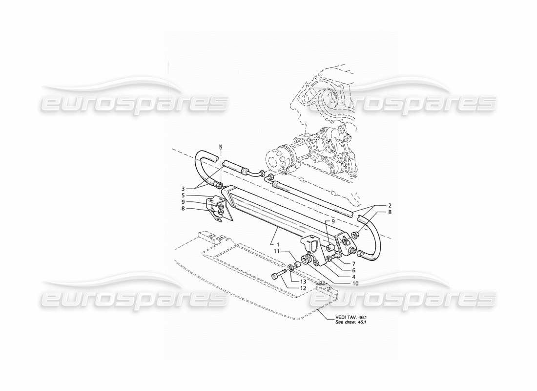 maserati qtp v6 (1996) raffreddamento dell'olio motore diagramma delle parti