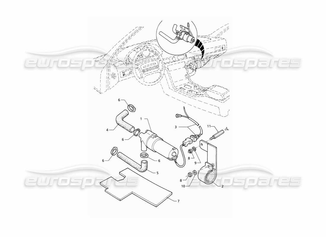 maserati qtp v6 (1996) pompa di riscaldamento diagramma delle parti
