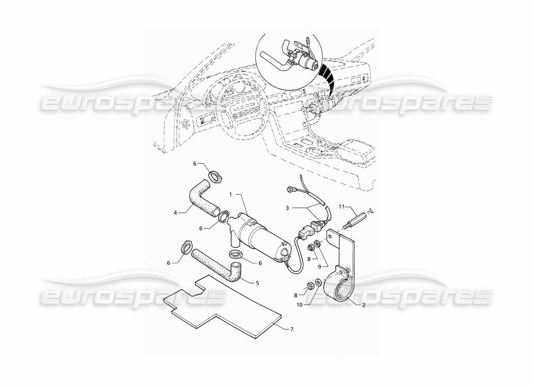 maserati qtp v8 (1998) pompa di riscaldamento diagramma delle parti
