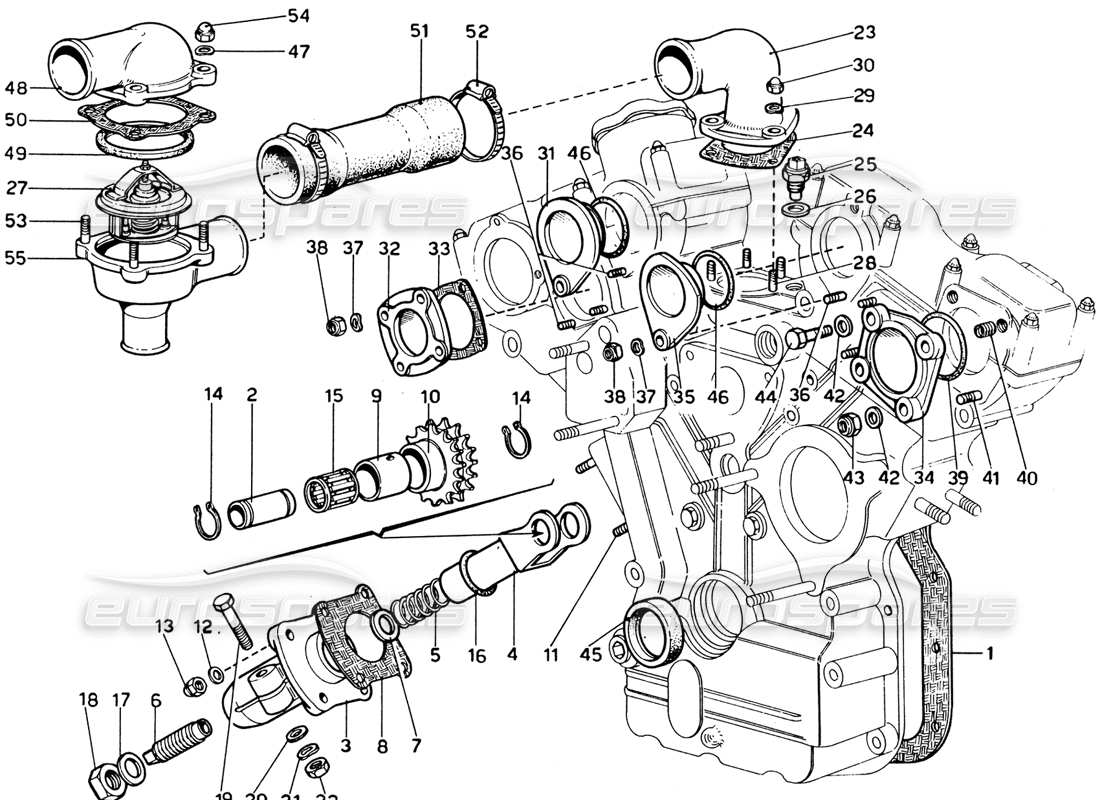 ferrari 365 gtb4 daytona (1969) tempistiche (1974 revisione) diagramma delle parti
