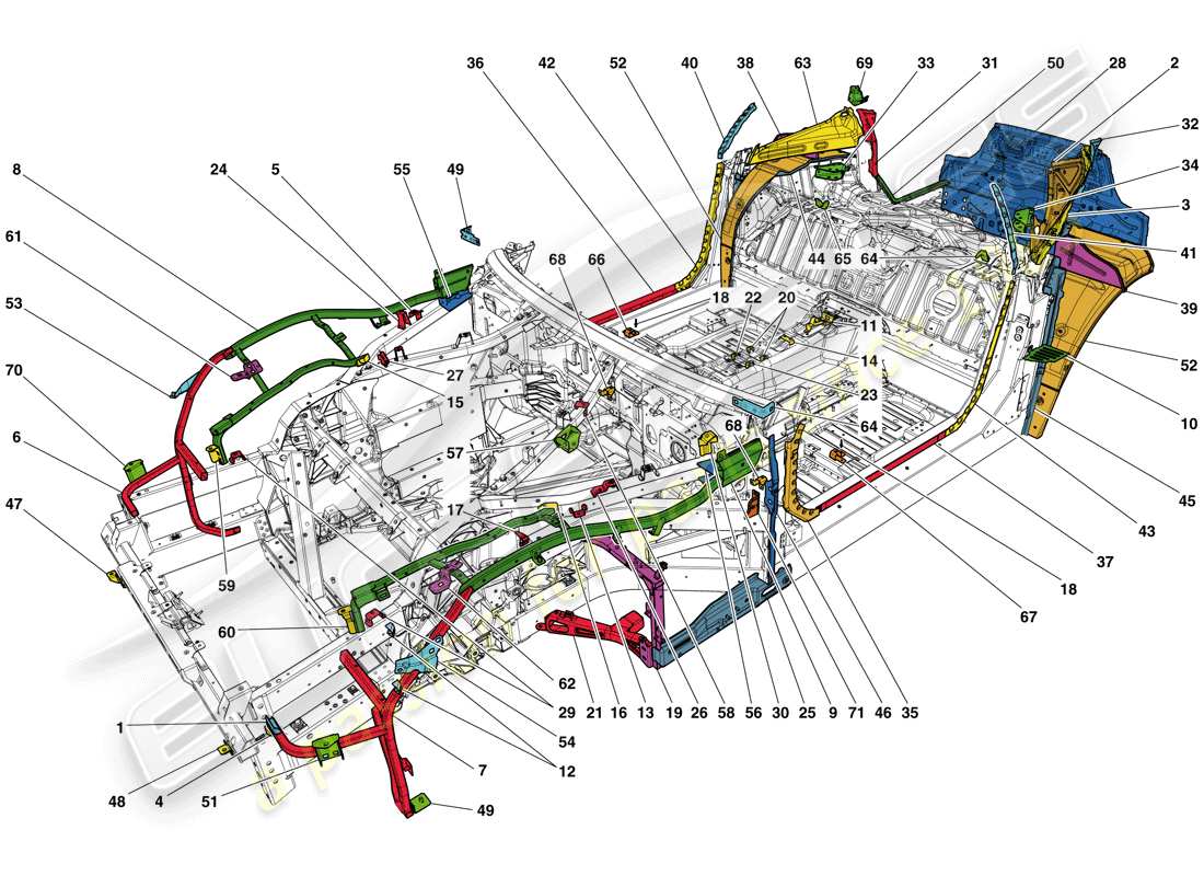 ferrari f12 tdf (europe) completamento telaio schema delle parti