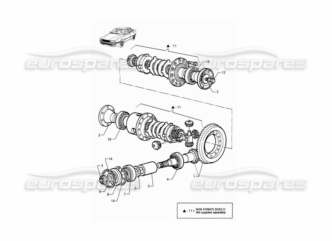 maserati qtp. 3.2 v8 (1999) parti interne differenziali diagramma delle parti