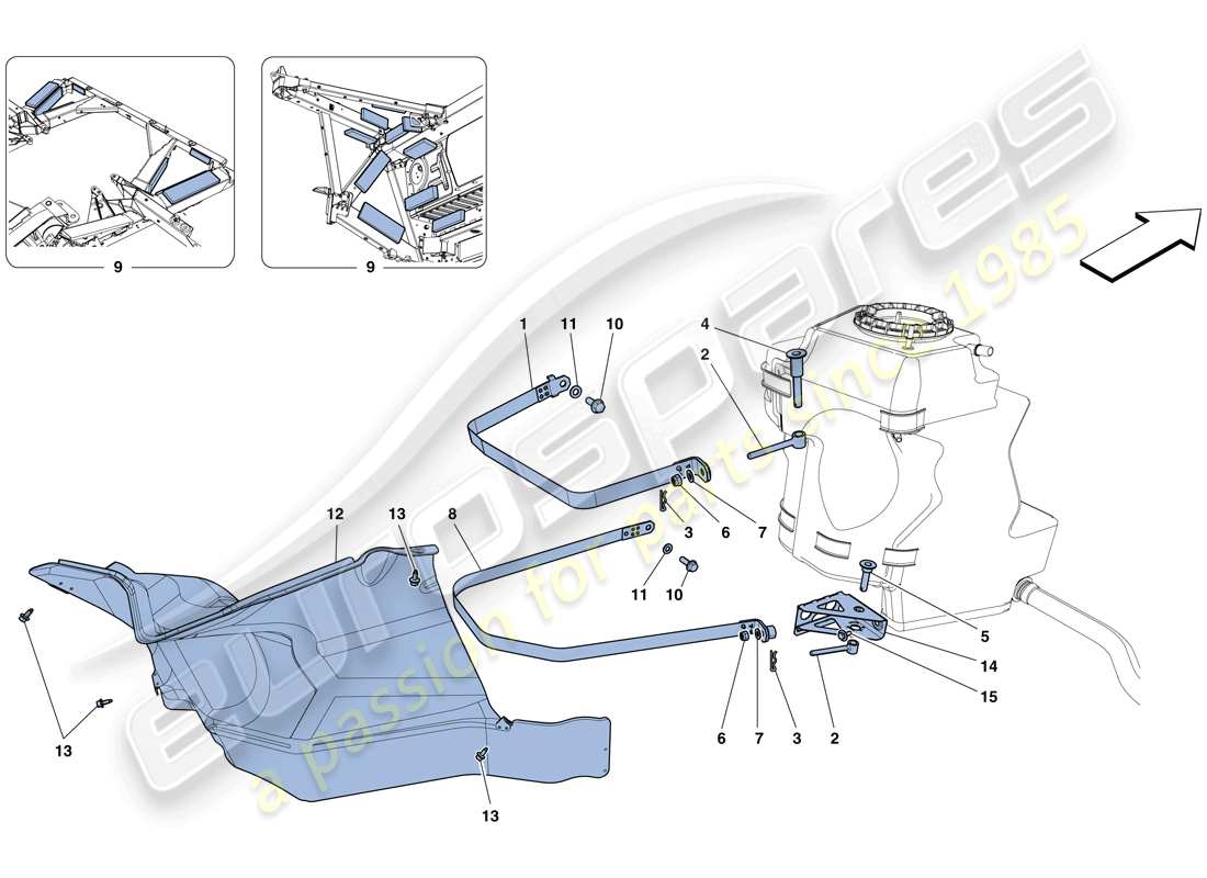 ferrari 458 speciale aperta (usa) serbatoi carburante - fissaggi e protezioni diagramma delle parti
