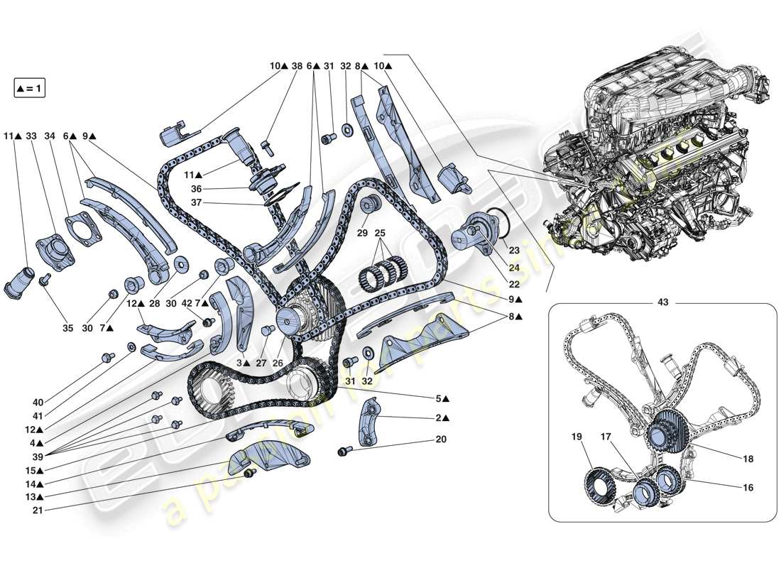 ferrari laferrari aperta (usa) sistema di distribuzione - schema delle parti della trasmissione