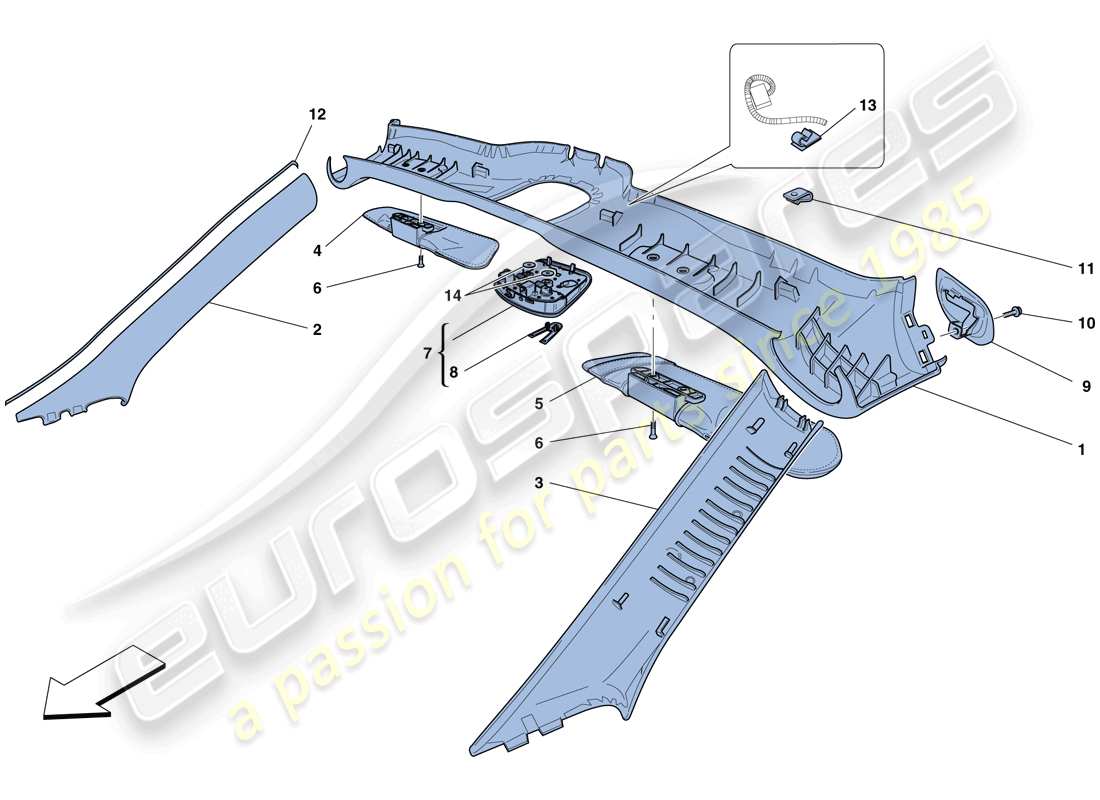 ferrari california t (europe) rivestimenti del pieno e accessori diagramma delle parti