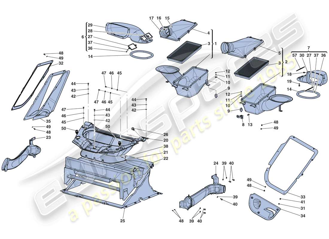 ferrari laferrari aperta (europe) prese d'aria diagramma delle parti