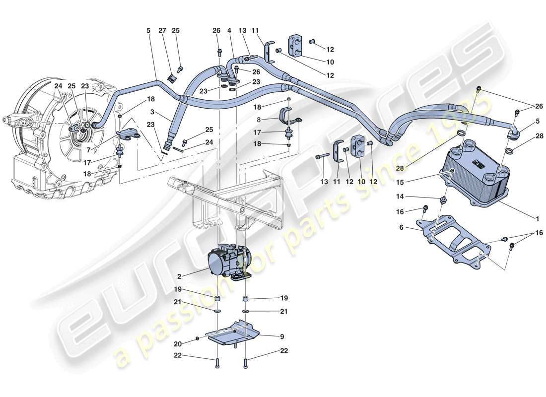 ferrari laferrari aperta (usa) raffreddamento motore elettrico diagramma delle parti
