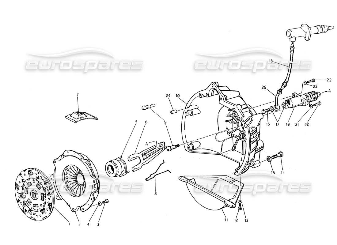 maserati 418 / 4.24v / 430 frizione per cambio zf diagramma delle parti