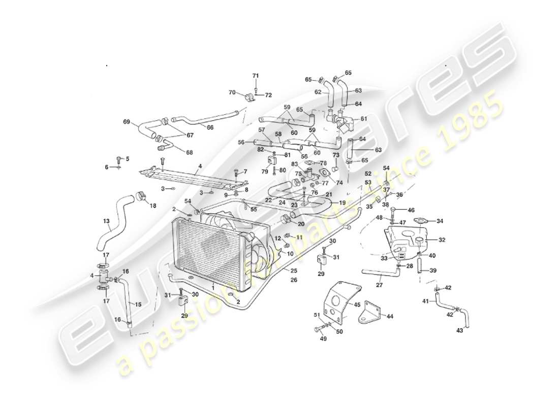aston martin v8 virage (2000) sistema di raffreddamento ad acqua, volante, circa vin 60193 nel diagramma delle parti