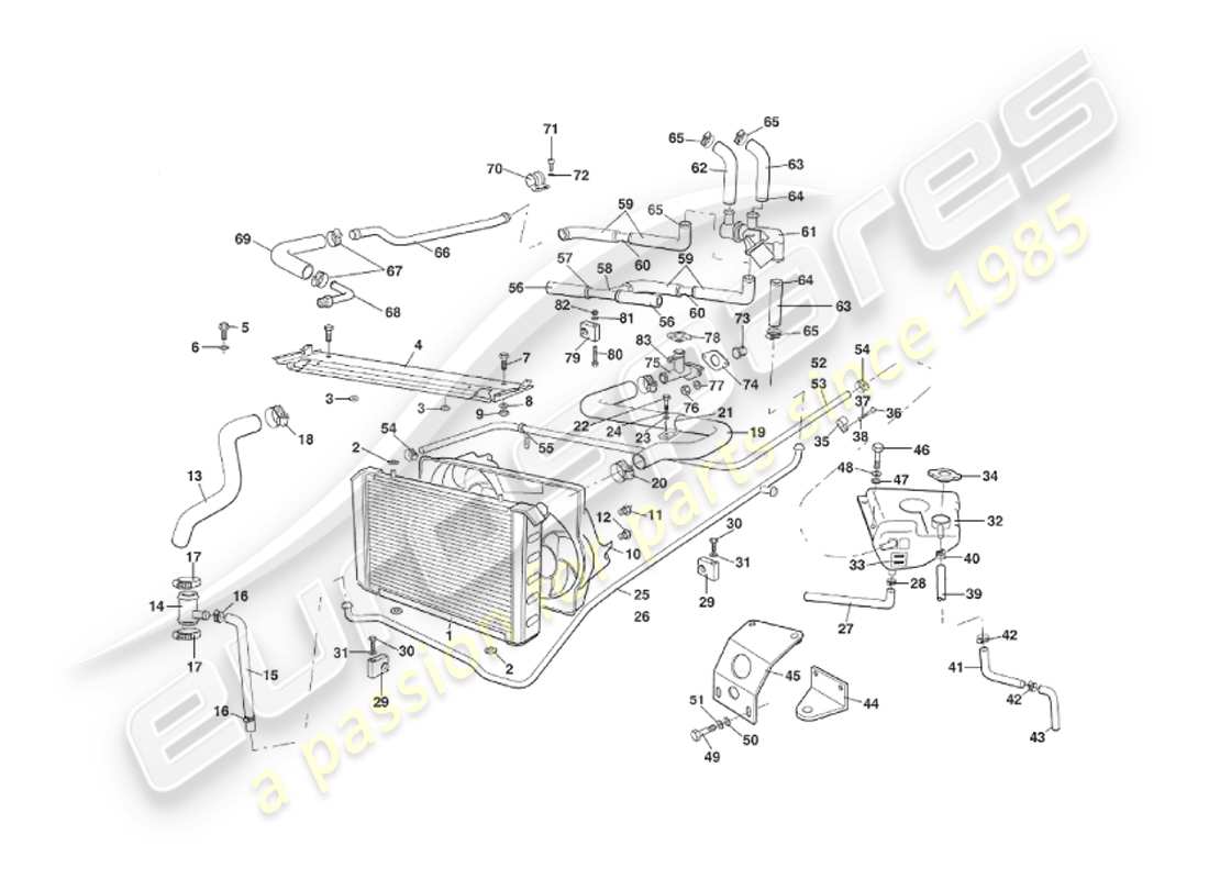 aston martin v8 virage (1999) sistema di raffreddamento ad acqua, volante, circa vin 60193 nel diagramma delle parti