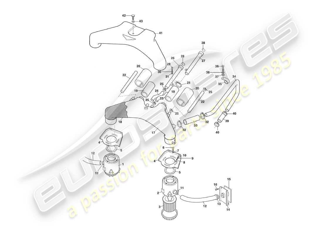 aston martin v8 virage (2000) filtri dell'aria, volante, vin 69224 nello schema delle parti