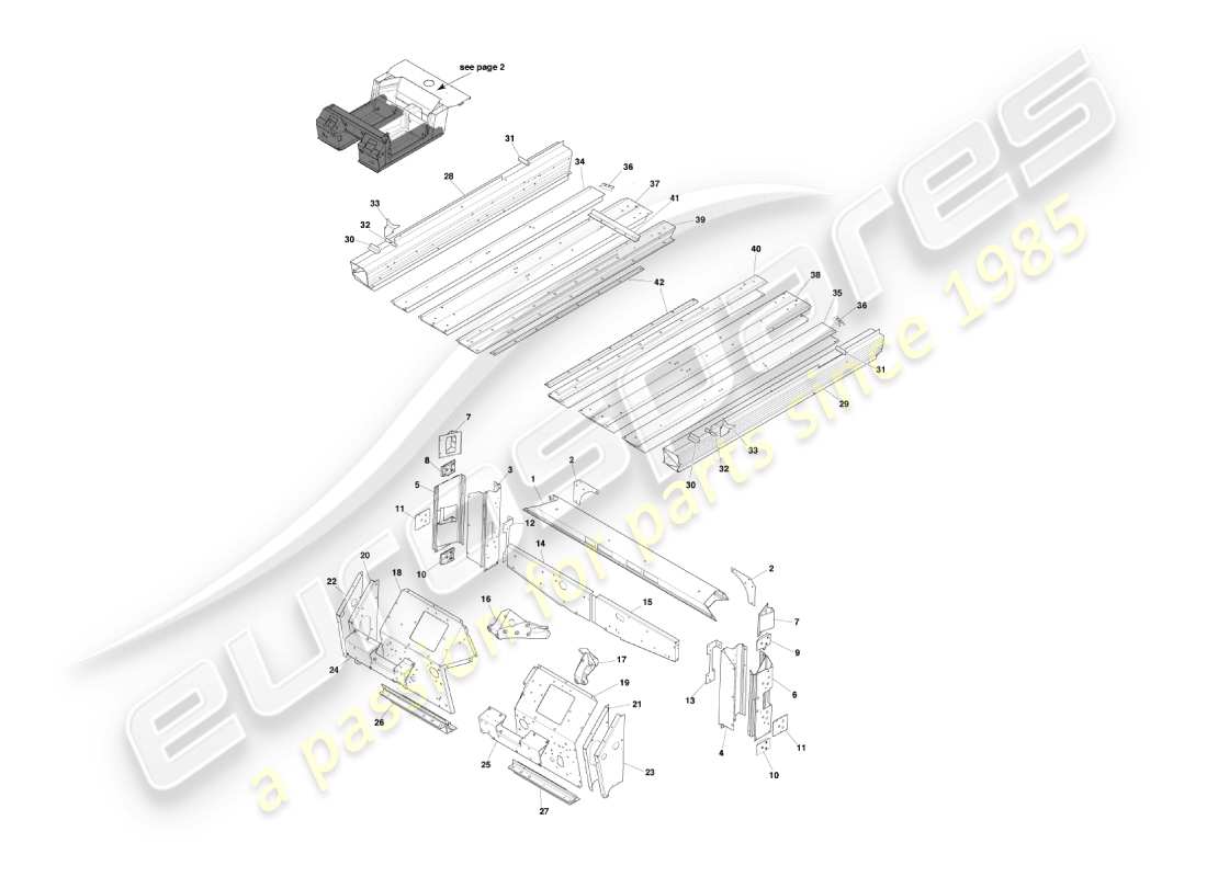aston martin vanquish (2006) diagramma della parte del sottoscocca 1