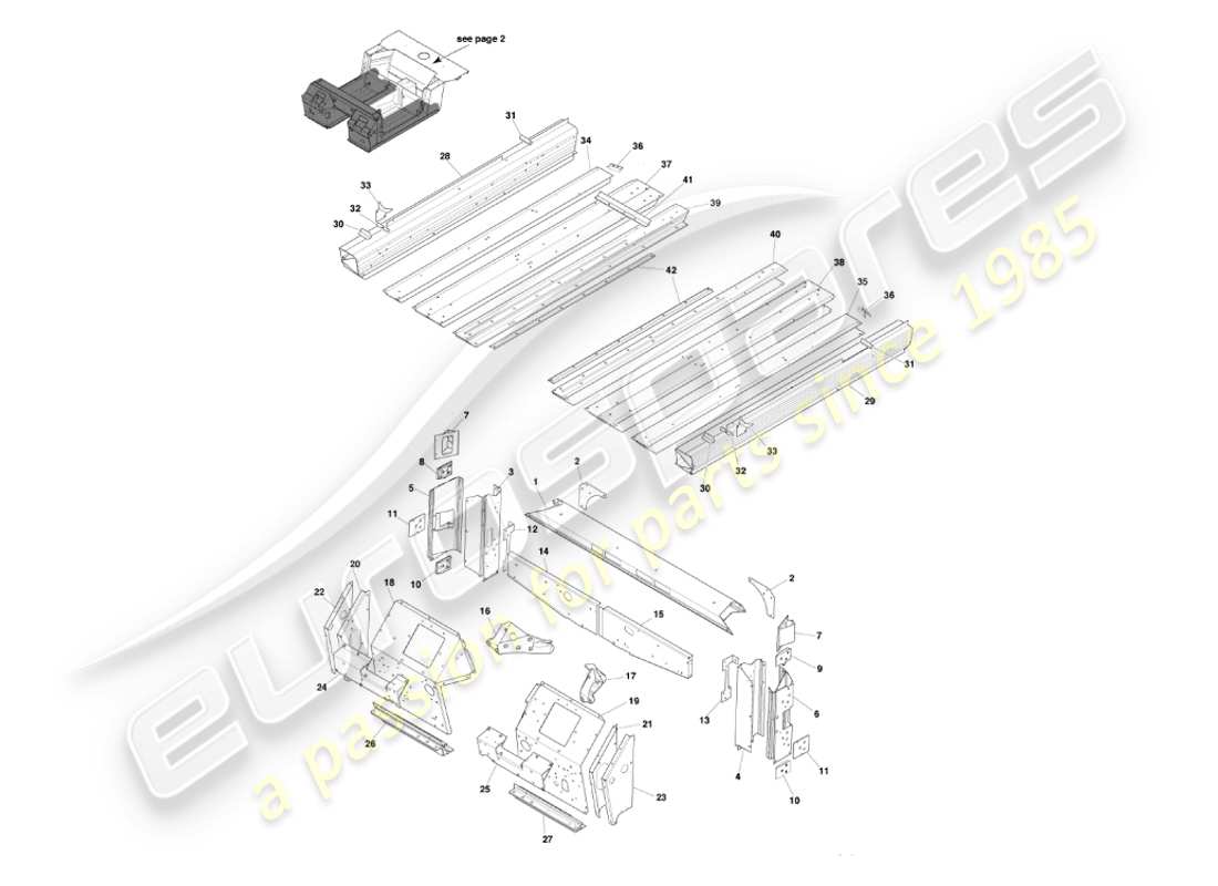 aston martin vanquish (2003) underbody1 diagramma delle parti