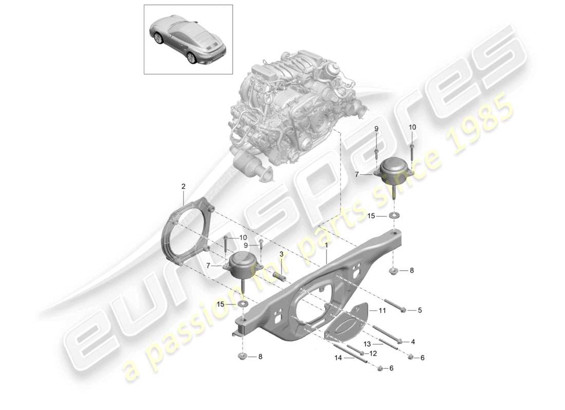 un diagramma delle parti dal catalogo delle parti porsche 2018 (991-2 turbo)