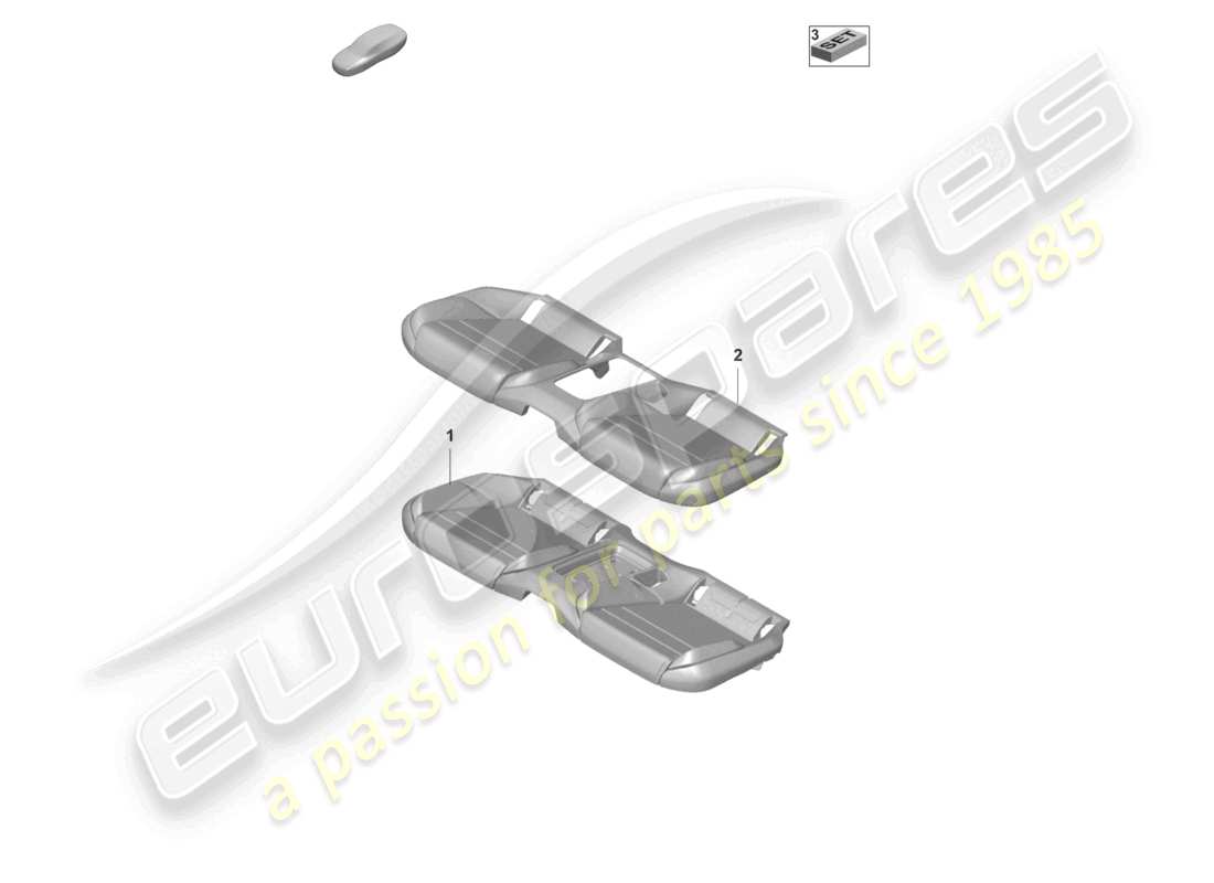 porsche 2020 (taycan 9j1-1) parte in schiuma rivestimento del sedile sedile standard sedile comfort sedile sportivo per modelli con ventilazione del sedile diagramma delle parti