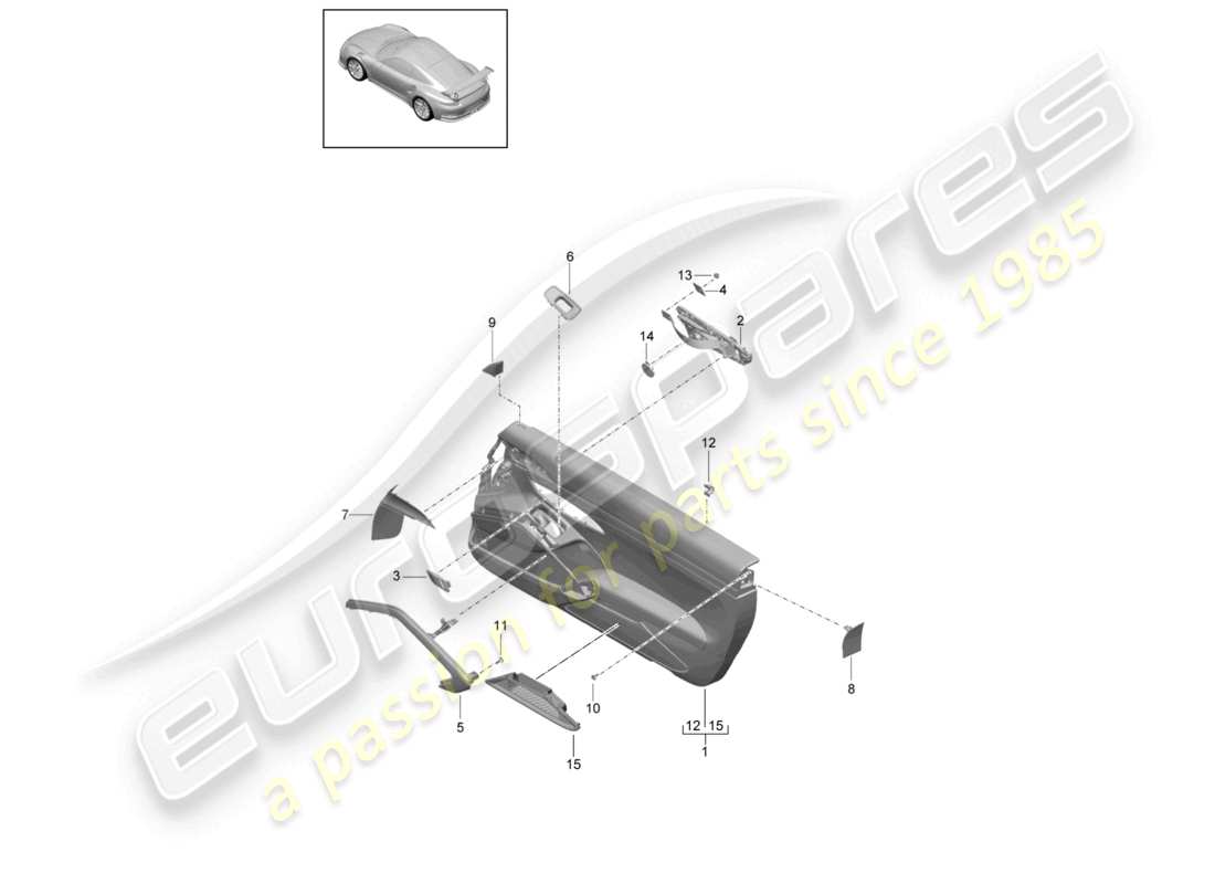 porsche 2021 (991-2 r/gt3/rs) pannello porta accessori gt3 rs d >>- mj 2016 diagramma delle parti