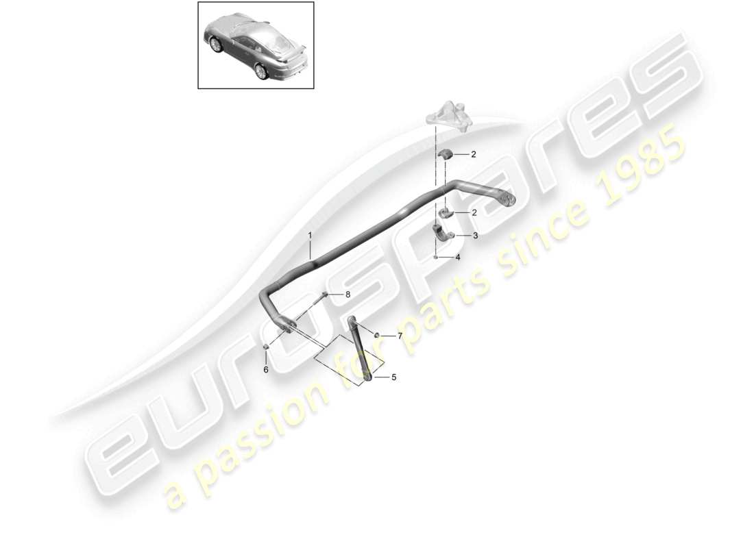 porsche 2021 (991-2 r/gt3/rs) barra antirollio d - mj 2018>> schema dei componenti