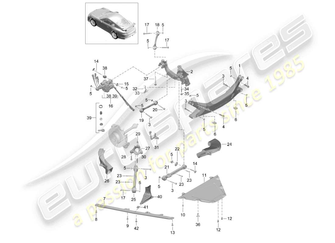porsche 2021 (991-2 r/gt3/rs) traversa parte laterale guida d - mj 2018>> diagramma delle parti